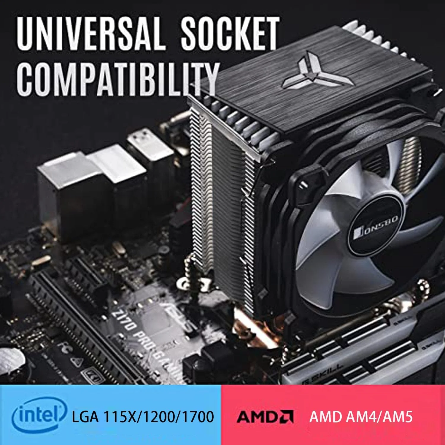 خنک کننده بادی پردازنده JONSBO CR1400 RGB، خنک کننده پردازنده PWM 92 میلی متری با 4 لوله حرارتی، فن های کامپیوتر PC قابل جابجایی نصب آسان، فن خنک کننده RGB رنگین کمانی بی صدا برای Intel LGA 1700/1200/1151، AMD AM4 AM5، مشکی