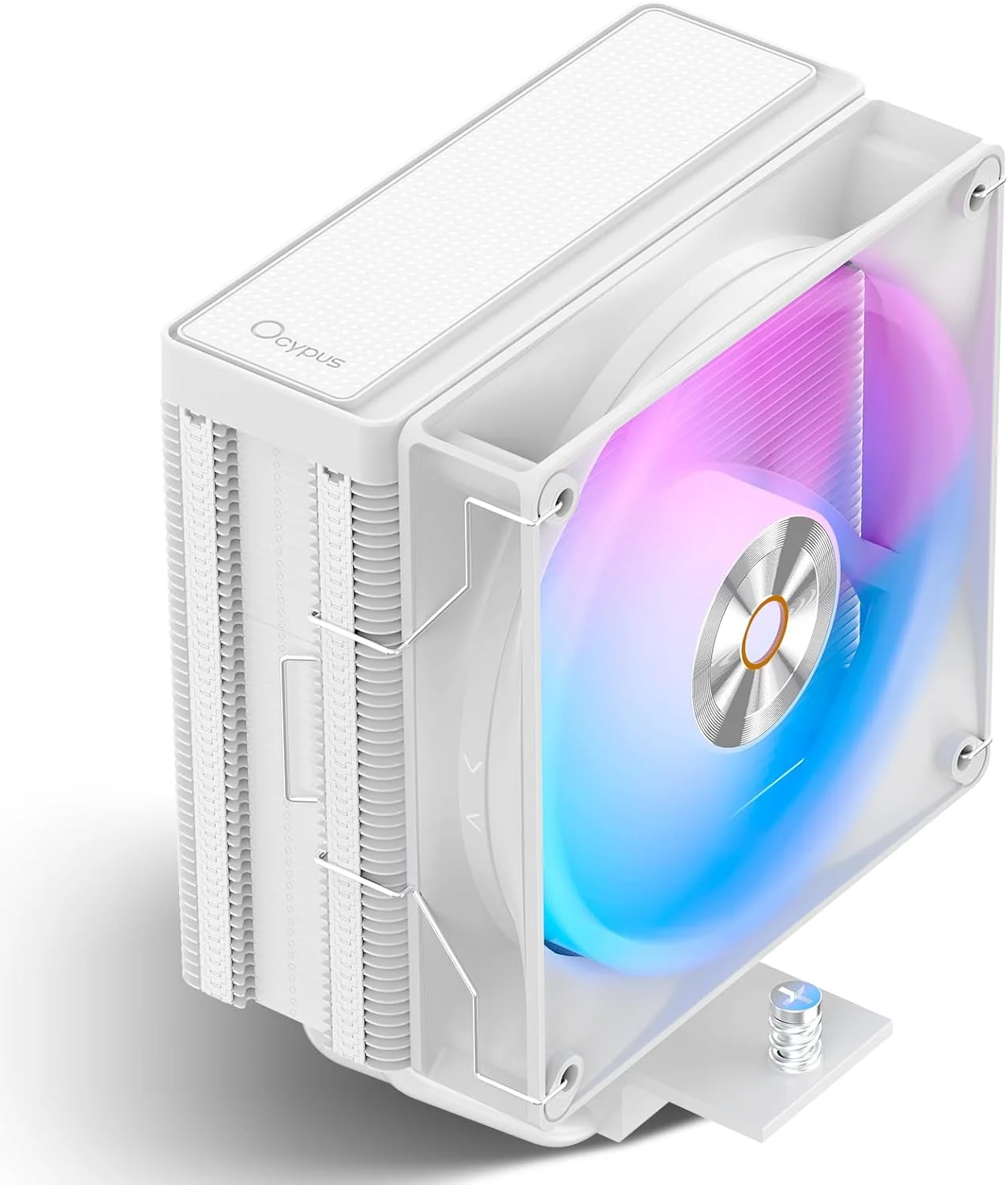 خنک کننده پردازنده Delta A40 ARGB، خنک کننده بادی پردازنده با عملکرد ARGB، فن PWM بی صدا با بلبرینگ هیدرولیک 120 میلی متری، 4 لوله حرارتی مسی، فن خنک کننده پردازنده کامپیوتر برای AMD AM4/AM5، Intel LGA 115X/1200/1700/1851، سفید
