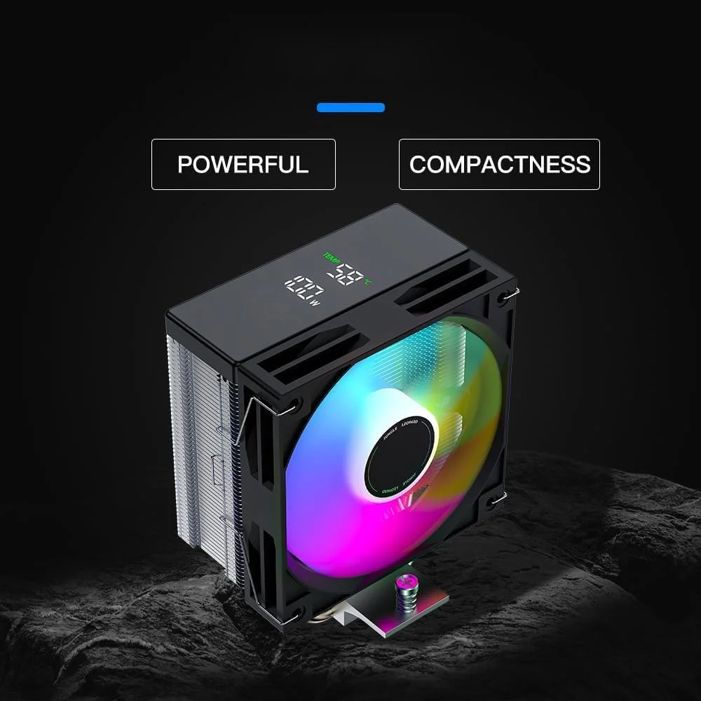 خنک کننده پردازنده دیجیتال AF400s RGB با 4 لوله حرارتی تماسی مستقیم، فن 120 میلی متری RGB، همگام سازی نور ARGB با مادربرد، 4 پین RGB برای AMD AM4/AM5 & Ryzen/Intel LGA 1700 115X، مشکی خنک کننده پردازنده دیجیتال AF400s RGB با 4 لوله حرارتی تماسی مستقیم، فن 120 میلی متری RGB، همگام سازی نور ARGB با مادربرد، 4 پین RGB برای AMD AM4/AM5 & Ryzen/Intel LGA 1700 115X، مشکی