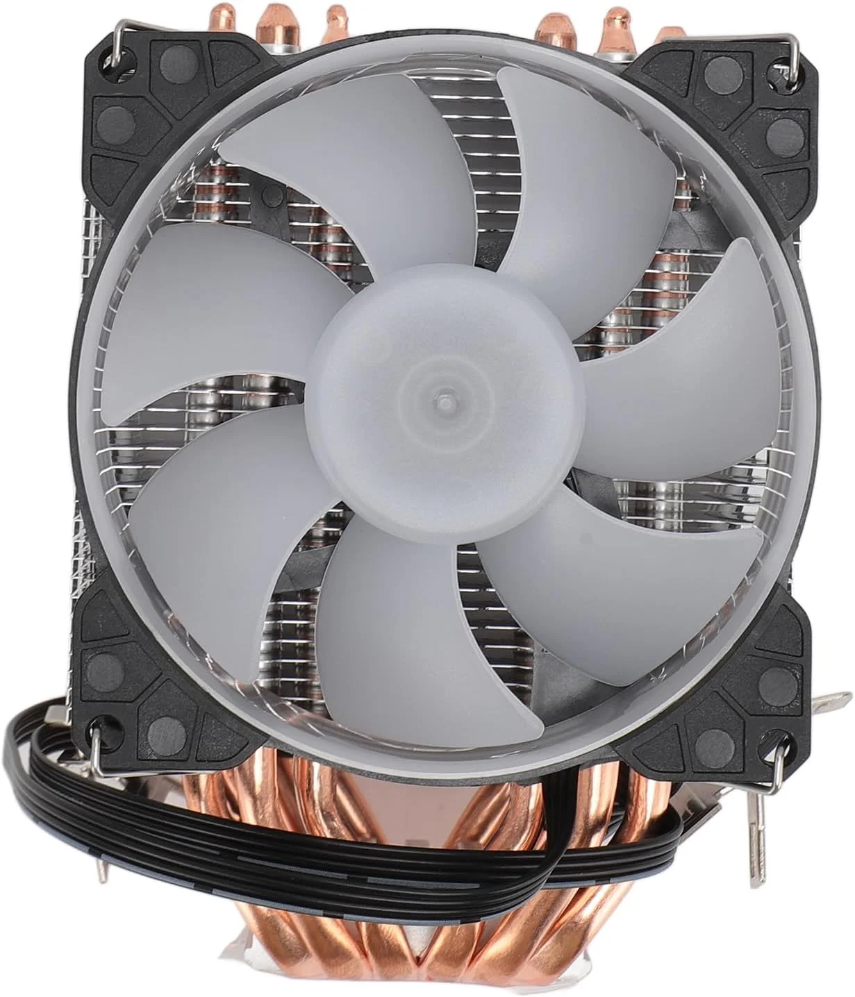 خنک کننده بادی پردازنده Phefop، نورپردازی RGB، عملکرد بی صدا، دو برج، 6 لوله حرارتی برای LGA115X 1366/775 1200, 754 AM2 AM4