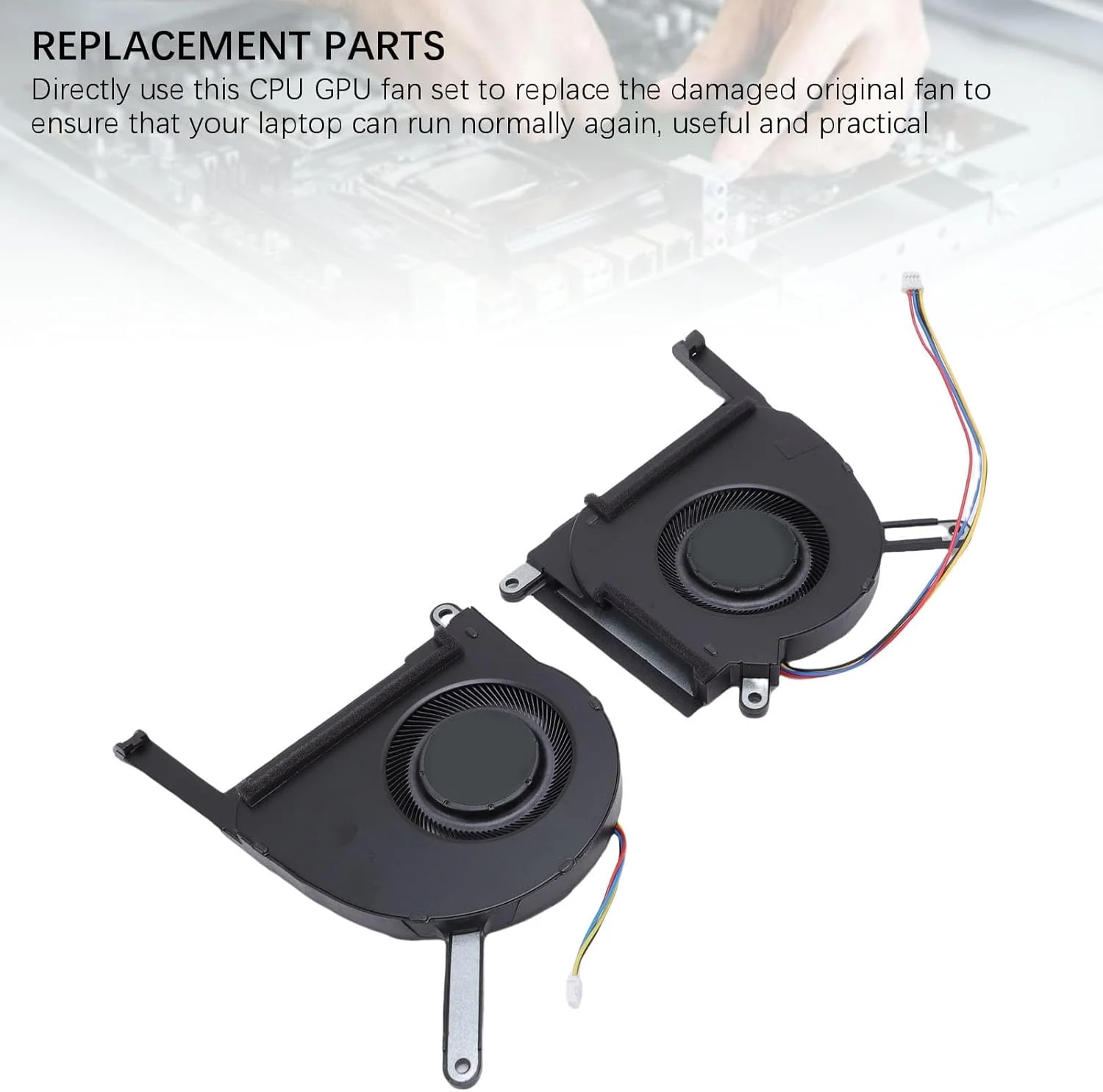 فن خنک کننده پردازنده و کارت گرافیک Yanmis، مناسب برای TUF Gaming FX507, FX507ZC, FX507ZE, FA507, FA507RE, FA507RC، خنک کننده کارآمد جایگزین پردازنده