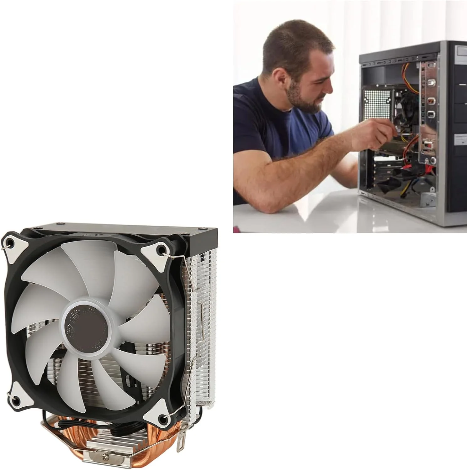 خنککننده بادی پردازنده ARGB با 6 لوله حرارتی مسی 120 میلیمتری RiToEasysports برای LGA1150/1151/1155/1200/1700/17XX AM4/AM5، فنهای خنککننده پردازنده PC هیدرولیک جهانی با راندمان بالا برای کامپیوتر گیمینگ خنککننده بادی پردازنده ARGB با 6 لوله حرارتی مسی 120 میلیمتری RiToEasysports برای LGA1150/1151/1155/1200/1700/17XX AM4/AM5، فنهای خنککننده پردازنده PC هیدرولیک جهانی با راندمان بالا برای کامپیوتر گیمینگ