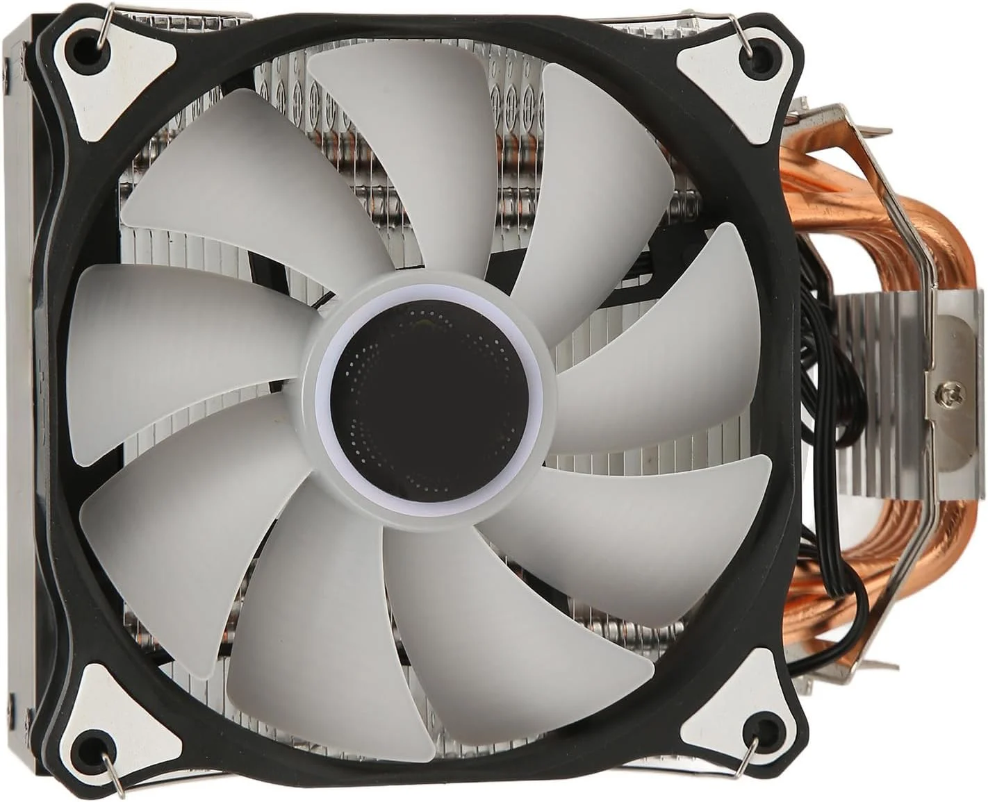 خنک کننده بادی پردازنده ARGB یونیورسال RIZGHWOY با 6 لوله حرارتی و فن های خنک کننده هیدرولیک 3 پین برای 1200 AM4 AM5 مشکی