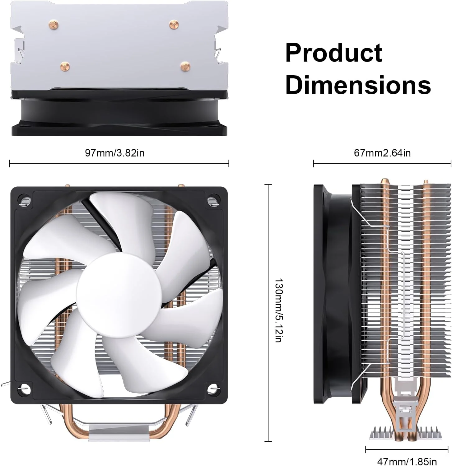 خنک کننده پردازنده DS ARGB مشکی، پشتیبانی از ASUS Aura و Mystic Light Control (سری C)