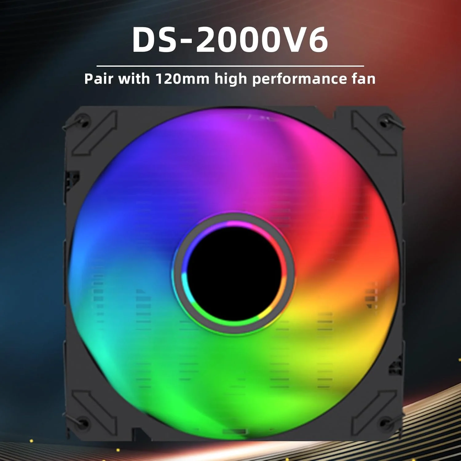 خنک کننده پردازنده DS2000V6 با 6 لوله حرارتی و دو فن پردازنده (2300 دور در دقیقه) - خنک کننده با عملکرد بالا برای Intel LGA1700/1200/115X و AMD AM5/AM4، خنک کننده جهانی پردازنده، خنک کننده کیس کامپیوتر - مشکی