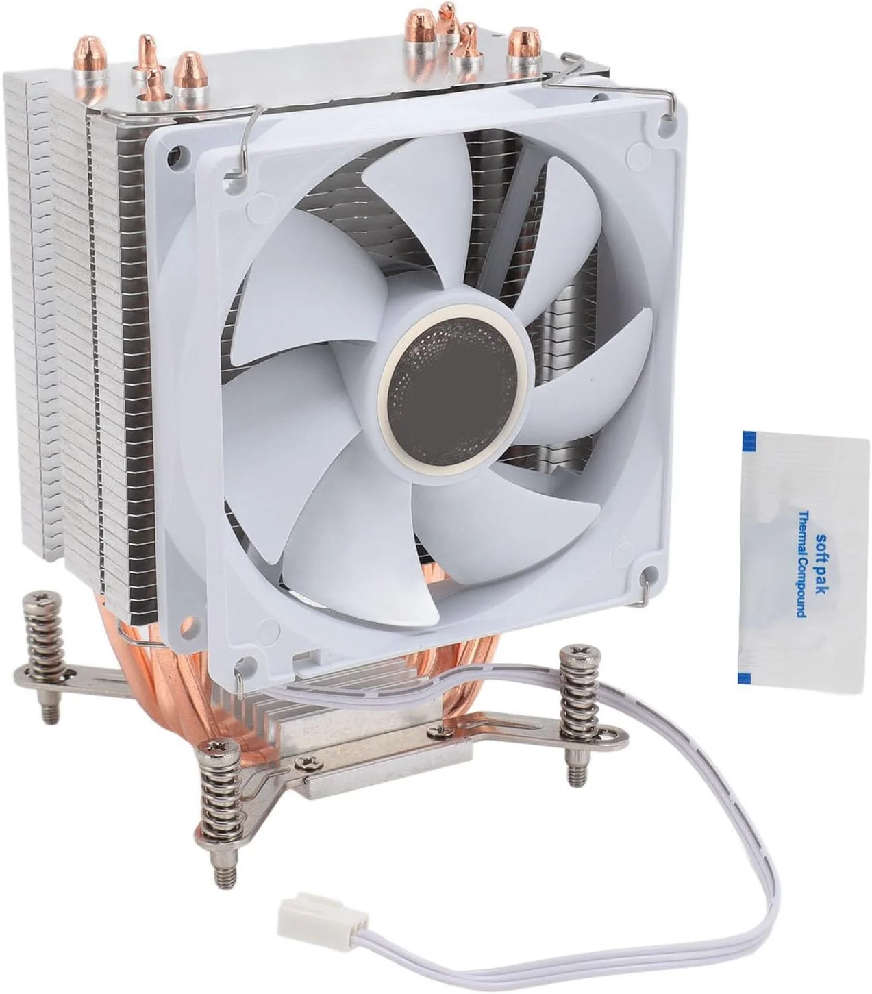 فن خنک کننده پردازنده Ejoyous، 90 میلی‌متری، 4 لوله حرارتی، 3 پین 12 ولت DC، 2000 دور در دقیقه، خنک کننده بادی پردازنده با بلبرینگ هیدرولیک برای مادربرد 2011 نسخه B به همراه صفحه پشتی