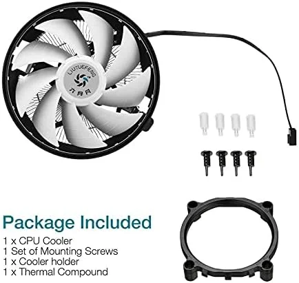 فن خنک کننده RGB کامپیوتر، LED، خنک کننده هوا، 120 میلی متر، 3 پین، نور RGB، خنک کننده پردازنده کامپیوتر 12 ولت (01)