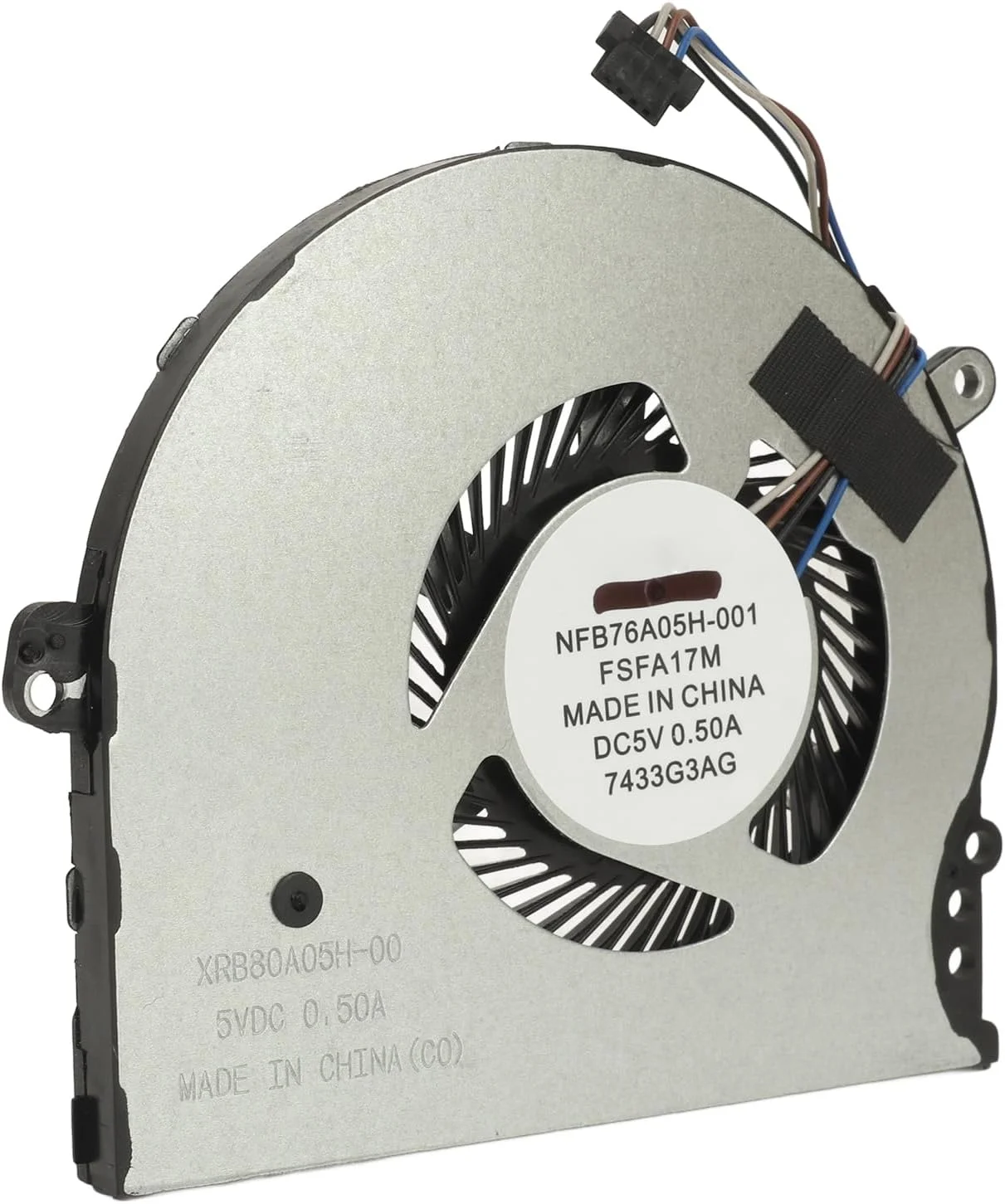 خنک کننده پردازنده Fockety، خنک کننده حرفه ای پردازنده با کانکتور برق 4 پین، فن خنک کننده جایگزین لپ تاپ DC 5V 0.5A برای Pavilion 14 BK 14 BP 15 CK013CA 15 CK000 CK