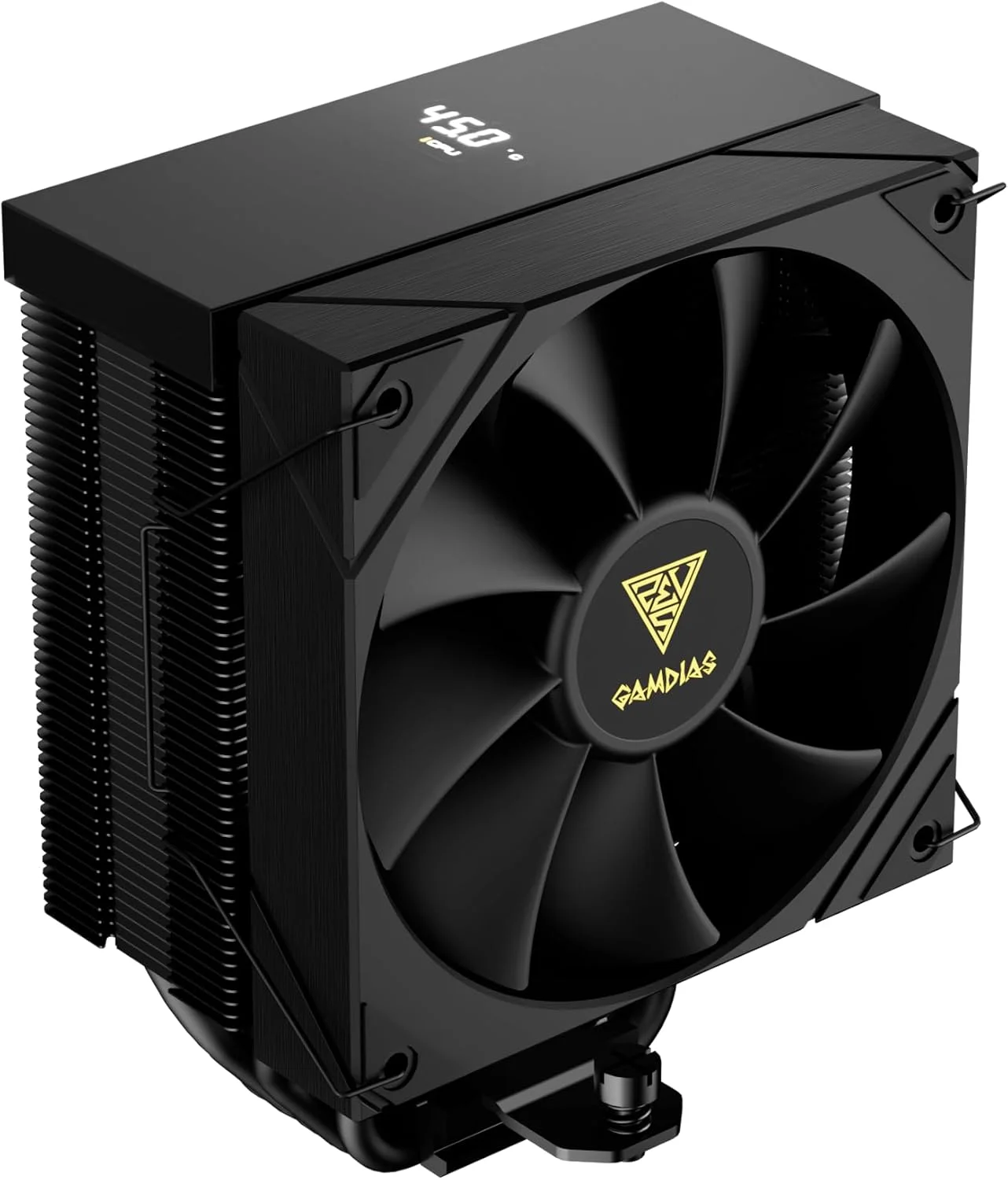خنک کننده بادی پردازنده GAMDIAS Boreas M2-51D، دارای نمایشگر دیجیتال بلادرنگ، 5 لوله حرارتی مسی، هیت سینک آلومینیومی، فن 120 میلی متری PWM کم صدا، آماده نرم افزار، برای AMD AM5/AM4؛ Intel LGA 1851/1700، مشکی