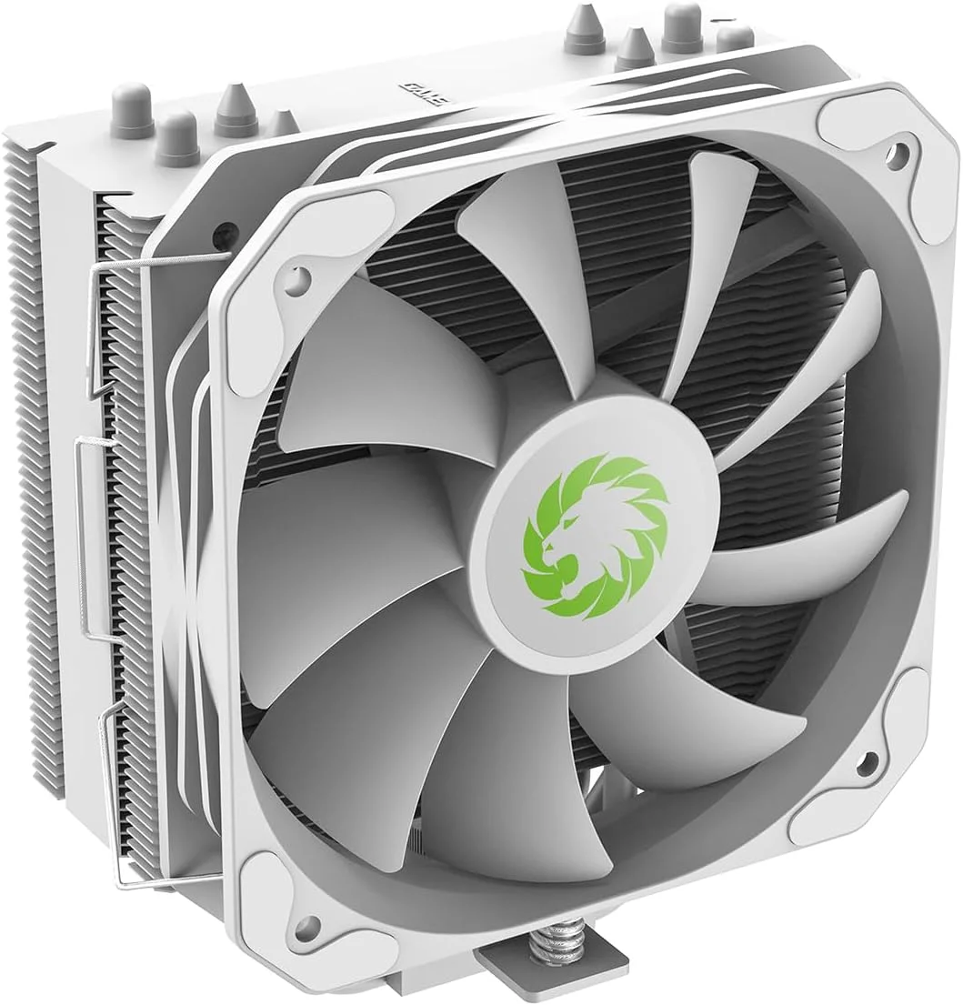 خنک کننده پردازنده گیم مکس سیگما 540 سفید خالص 200W TDP با 4 لوله حرارتی مسی 6 میلی متری و هیت سینک آلومینیومی، فن 130 میلی متری PWM برای Intel LGA1700 / 115X / 1200 و AMD AM4 / AM5