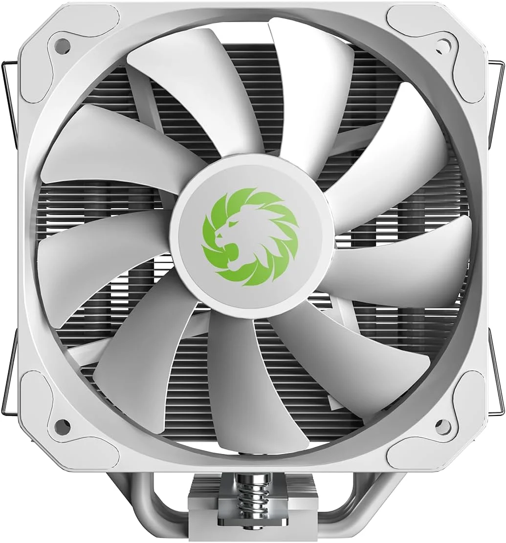 خنک کننده پردازنده گیم مکس سیگما 540 سفید خالص 200W TDP با 4 لوله حرارتی مسی 6 میلی متری و هیت سینک آلومینیومی، فن 130 میلی متری PWM برای Intel LGA1700 / 115X / 1200 و AMD AM4 / AM5