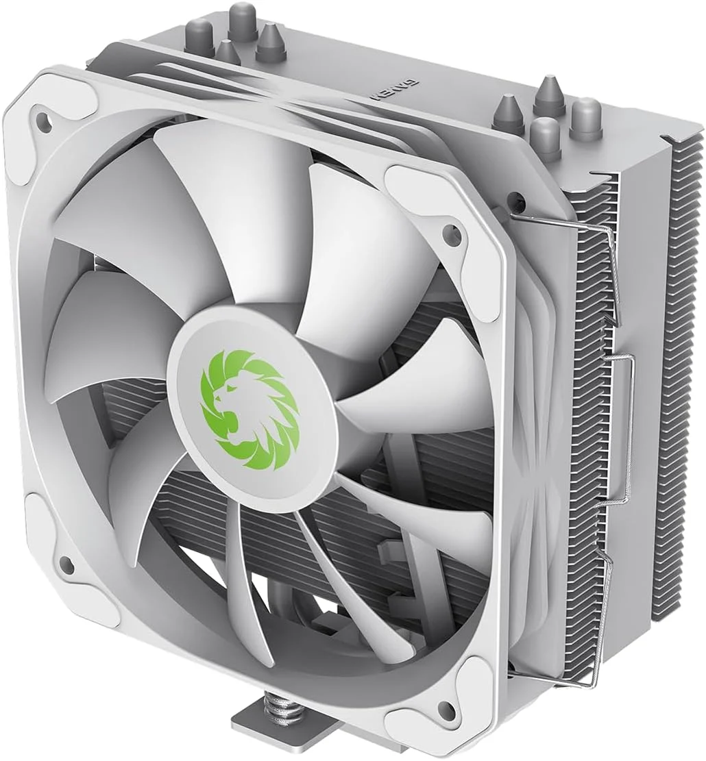 خنک کننده پردازنده گیم مکس سیگما 540 سفید خالص 200W TDP با 4 لوله حرارتی مسی 6 میلی متری و هیت سینک آلومینیومی، فن 130 میلی متری PWM برای Intel LGA1700 / 115X / 1200 و AMD AM4 / AM5