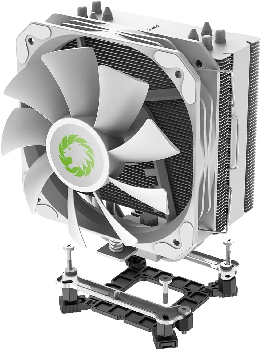 خنک کننده پردازنده گیم مکس سیگما 540 سفید خالص 200W TDP با 4 لوله حرارتی مسی 6 میلی متری و هیت سینک آلومینیومی، فن 130 میلی متری PWM برای Intel LGA1700 / 115X / 1200 و AMD AM4 / AM5