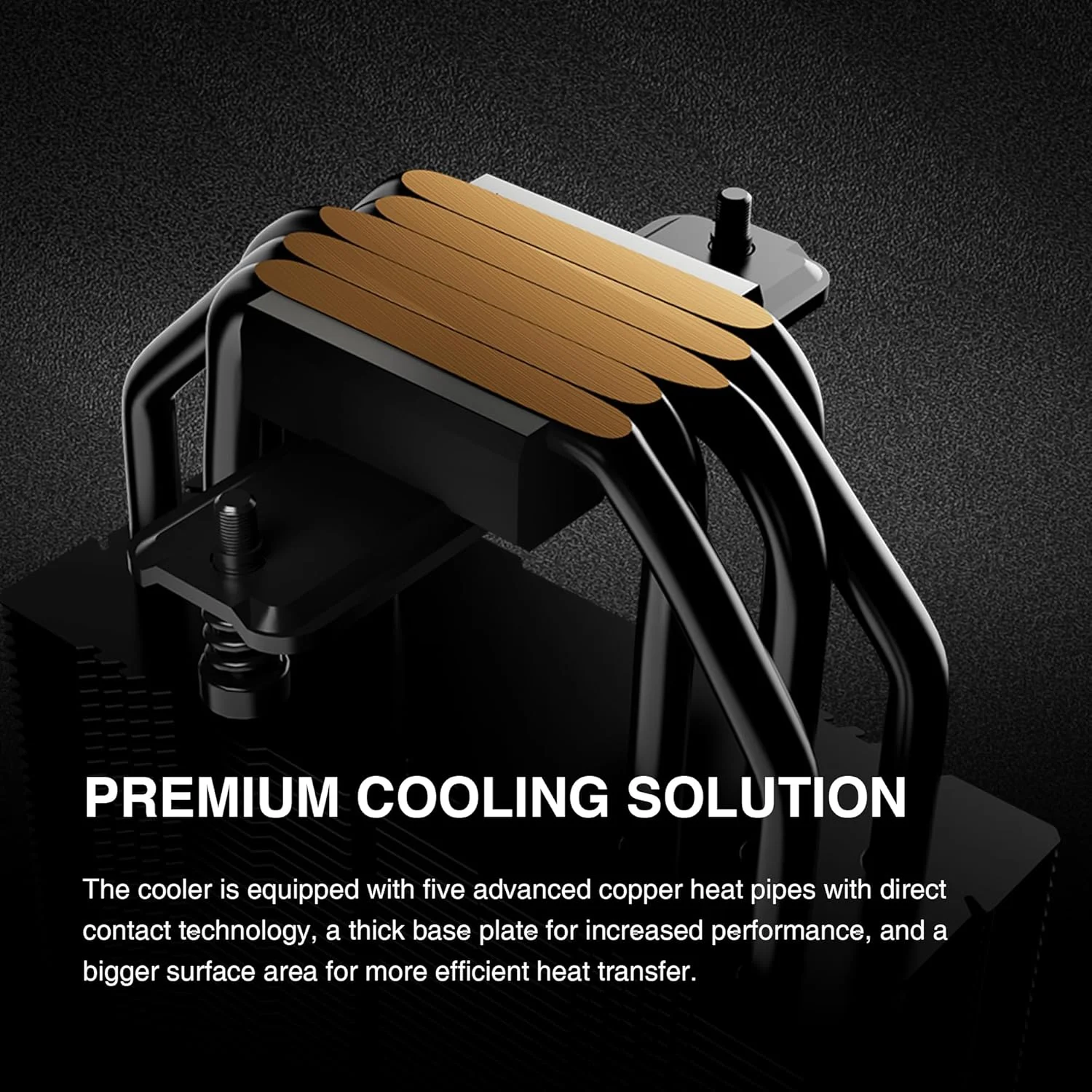 خنک کننده بادی پردازنده GAMDIAS Boreas M2-51D، دارای نمایشگر دیجیتال بلادرنگ، 5 لوله حرارتی مسی، هیت سینک آلومینیومی، فن 120 میلی متری PWM کم صدا، آماده نرم افزار، برای AMD AM5/AM4؛ Intel LGA 1851/1700، مشکی