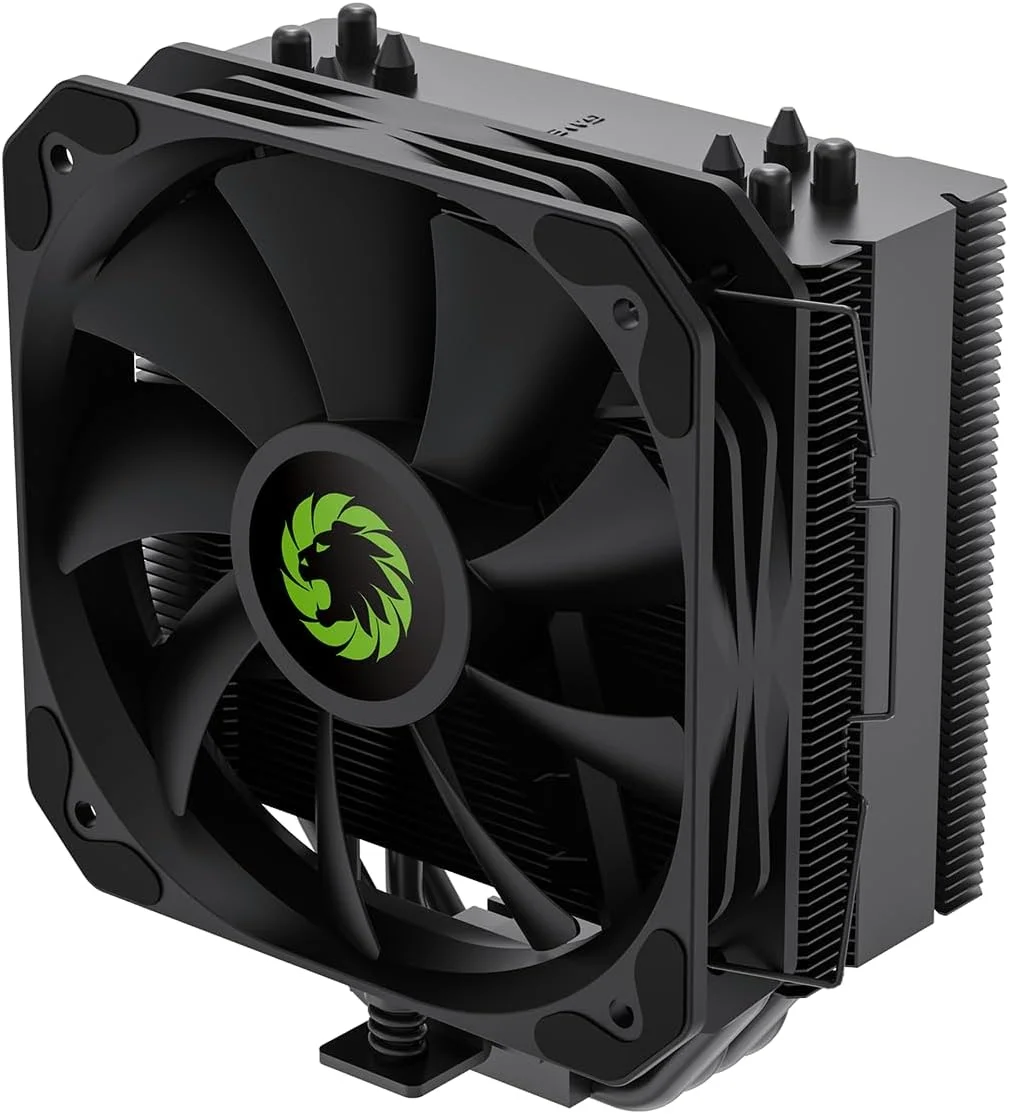 خنک کننده پردازنده گیم مکس سیگما 540 با توان حرارتی 200 وات، دارای 4 لوله حرارتی مسی 6 میلی متری و هیت سینک آلومینیومی، فن PWM مشکی 130 میلی متری برای Intel LGA1700 / 115X / 1200 و AMD AM4 / AM5 | مشکی/کروم