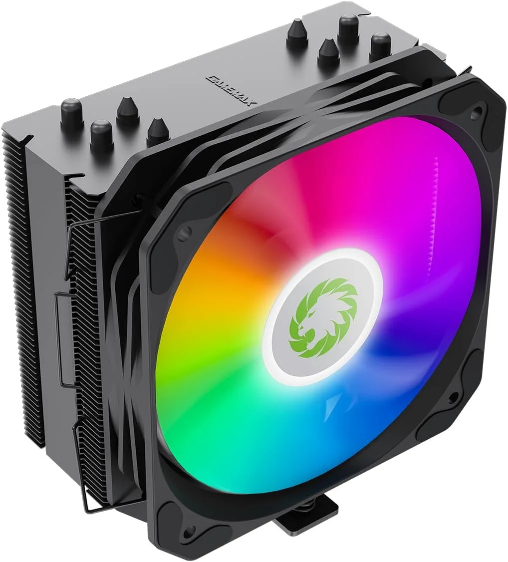 خنک کننده پردازنده بادی گیم مکس سیگما 540 ARGB با توان حرارتی 200 وات، 4 لوله حرارتی مسی 6 میلی متری و هیت سینک آلومینیومی، فن 130 میلی متری ARGB PWM برای Intel LGA1700 / 115X / 1200 و AMD AM4 / AM5 | مشکی