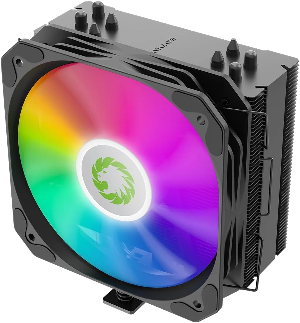 خنک کننده پردازنده بادی گیم مکس سیگما 540 ARGB با توان حرارتی 200 وات، 4 لوله حرارتی مسی 6 میلی متری و هیت سینک آلومینیومی، فن 130 میلی متری ARGB PWM برای Intel LGA1700 / 115X / 1200 و AMD AM4 / AM5 | مشکی