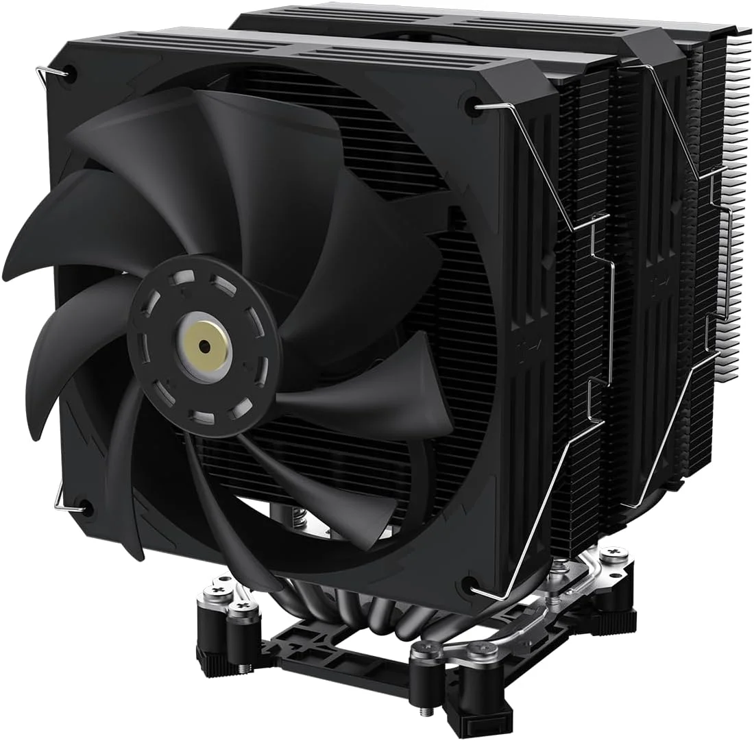 خنک‌کننده پردازنده دو برج گیم‌مکس Twin600 با توان حرارتی 250 وات، دارای 6 لوله حرارتی مسی 6 میلی‌متری و هیت سینک آلومینیومی، فن 120 میلی‌متری FDB PWM برای سوکت‌های اینتل و ای‌ام‌دی | مشکی