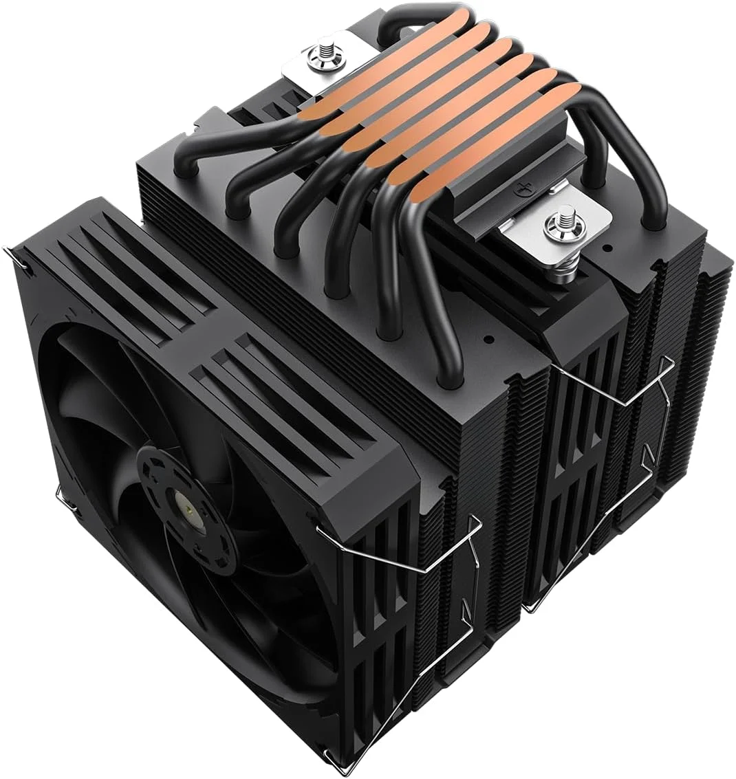 خنک‌کننده پردازنده دو برج گیم‌مکس Twin600 با توان حرارتی 250 وات، دارای 6 لوله حرارتی مسی 6 میلی‌متری و هیت سینک آلومینیومی، فن 120 میلی‌متری FDB PWM برای سوکت‌های اینتل و ای‌ام‌دی | مشکی