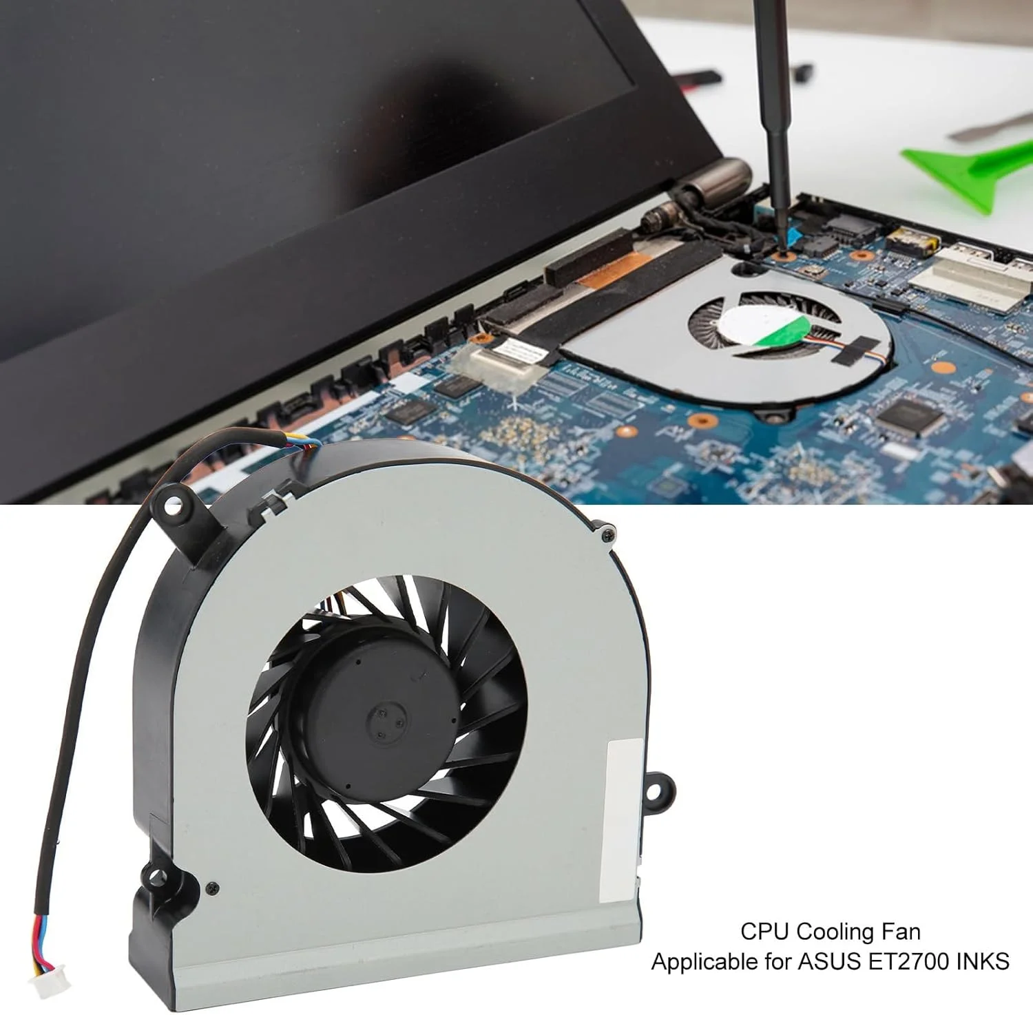 فن خنک کننده پردازنده گاشیدا برای لپ تاپ های ET2700 INKS، فن خنک کننده پردازنده با کانکتور برق 4 پین، جایگزینی برای دفع سریع حرارت لپ تاپ