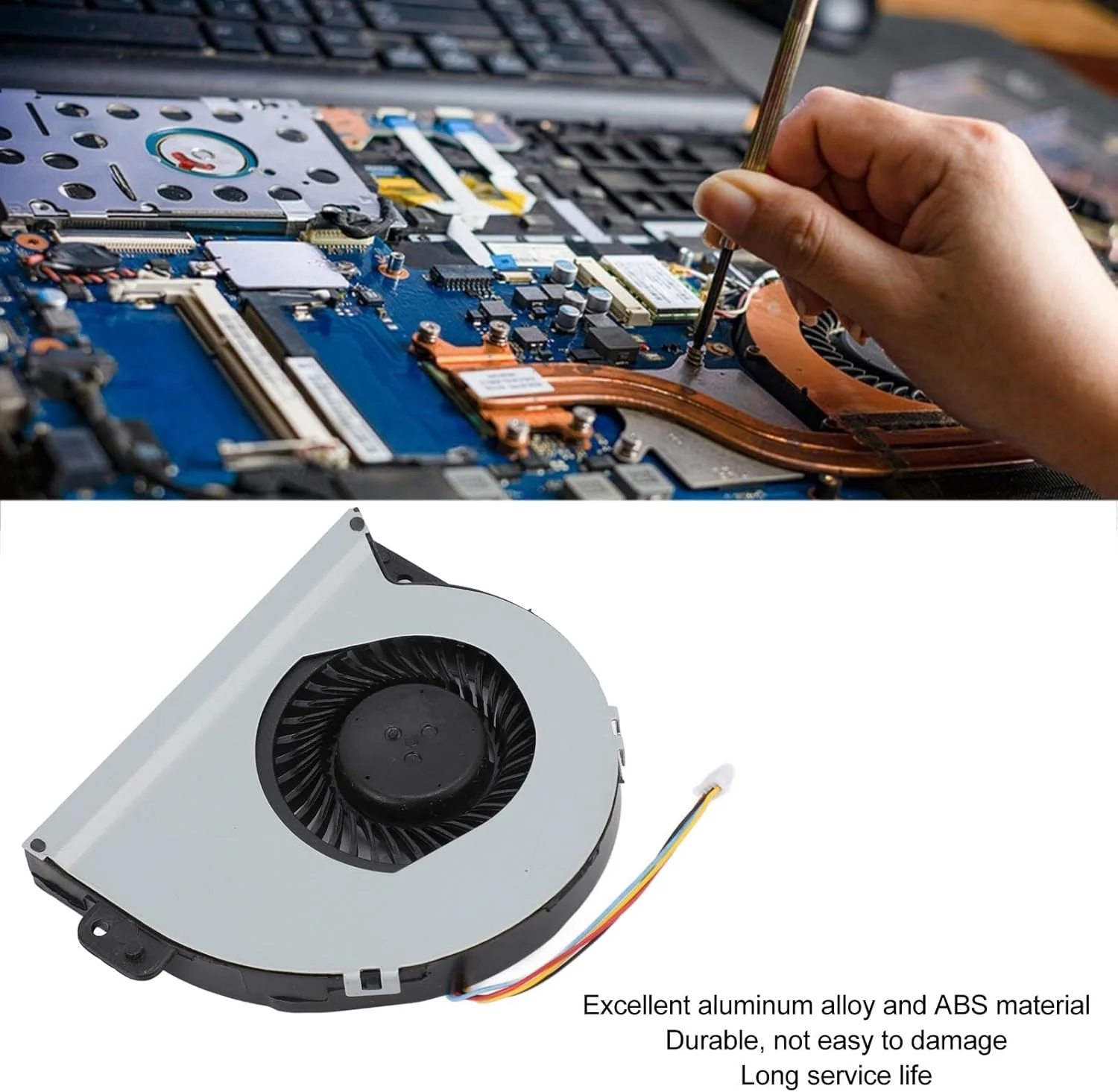 فن خنک کننده پردازنده لپ تاپ گوشیدا برای K53S K53L K53E، فن خنک کننده هوا پردازنده جایگزین با اتصال برق 4 پین برای لپ تاپ، خنک کننده بهبود یافته