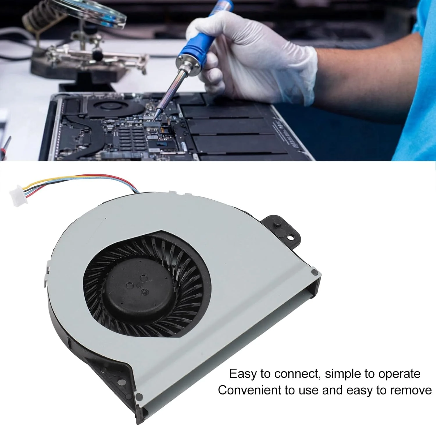 فن خنک کننده پردازنده لپ تاپ گوشیدا برای K53S K53L K53E، فن خنک کننده هوا پردازنده جایگزین با اتصال برق 4 پین برای لپ تاپ، خنک کننده بهبود یافته