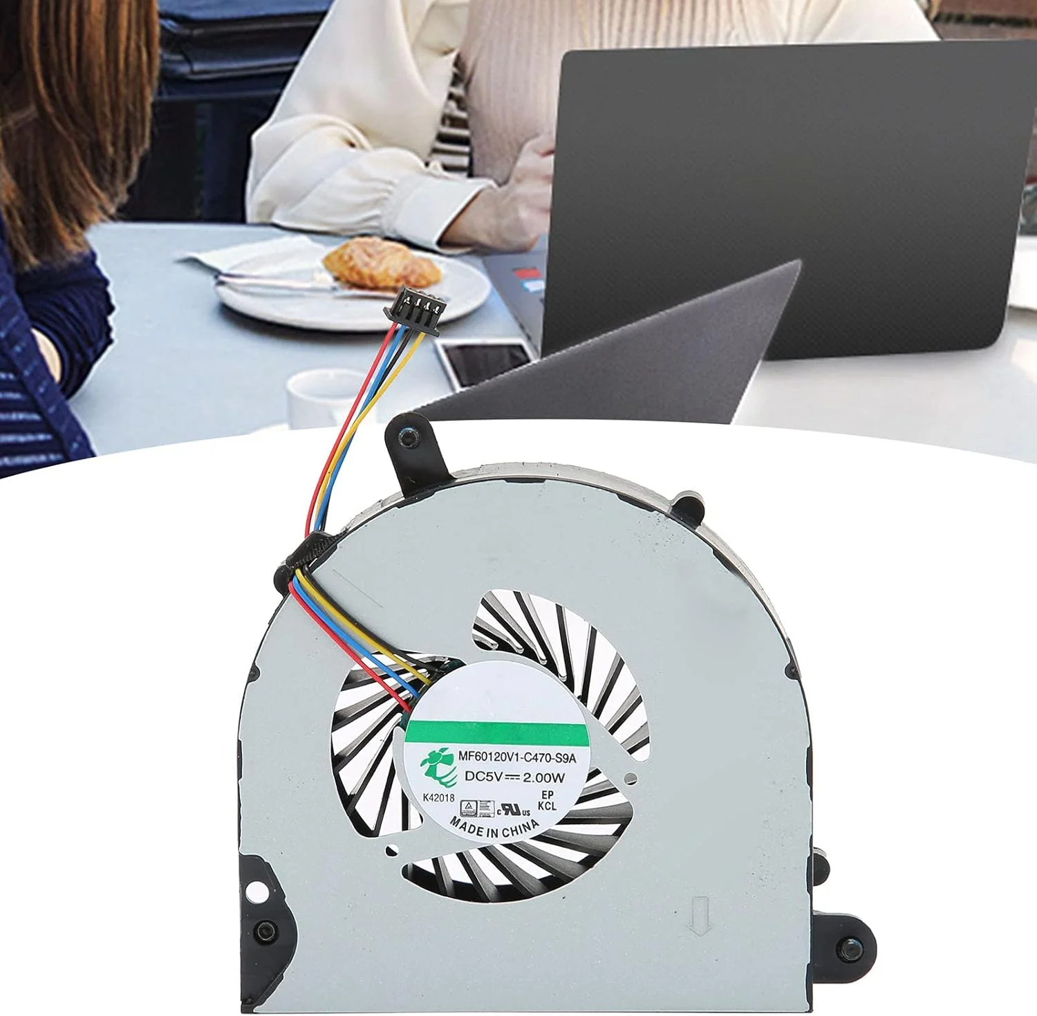 فن خنک کننده کامپیوتر GOWENIC، آلیاژ آلومینیوم 4 پین DC 5V 2W، اتلاف حرارت قوی، فن خنک کننده کامپیوتر لپ تاپ، برای HP برای EliteBook/ 8560p/8570p/ProBook/6560B/6565B/6570B