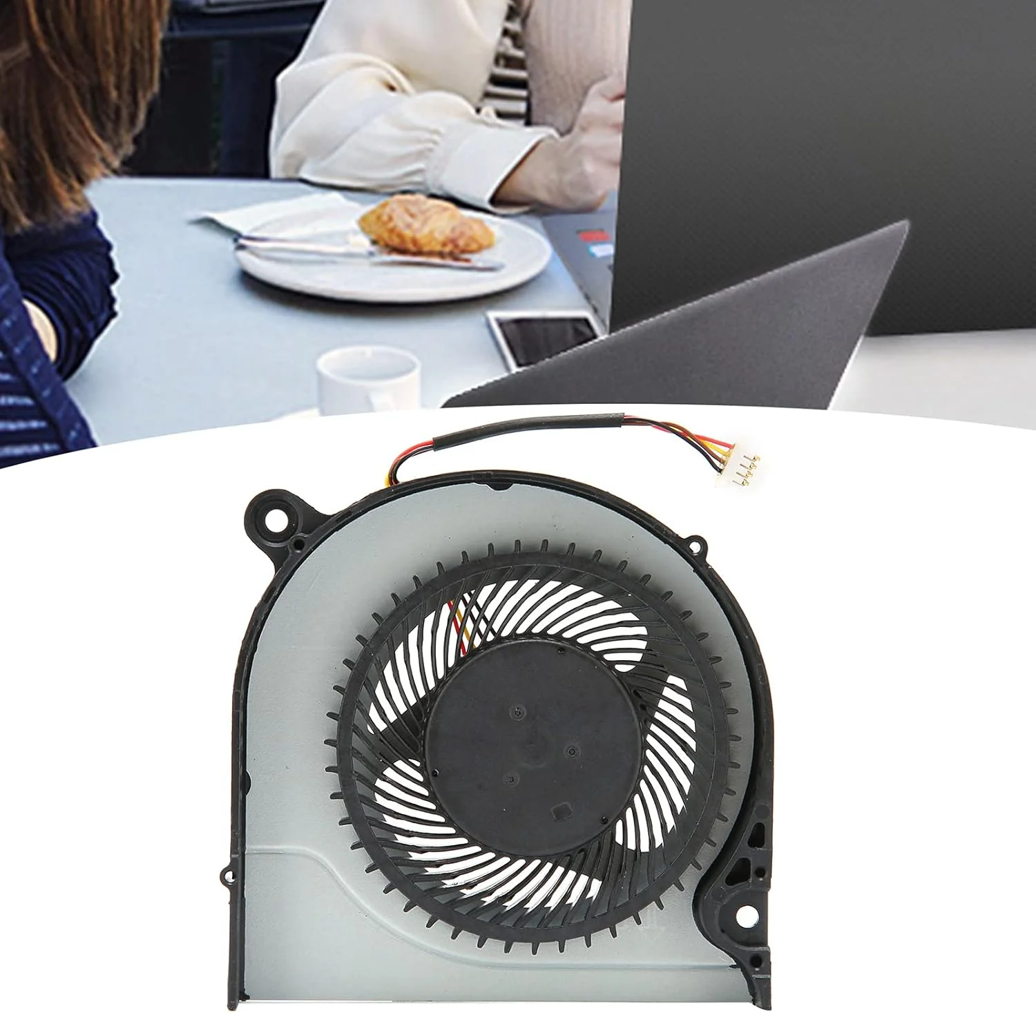 فن خنک کننده کامپیوتر GOWENIC، آلیاژ آلومینیوم 4 پین DC 5V، اتلاف حرارت قوی، فن خنک کننده کامپیوتر لپ تاپ، مناسب برای Helios 300/g3‑571/g3‑572/ph315‑51