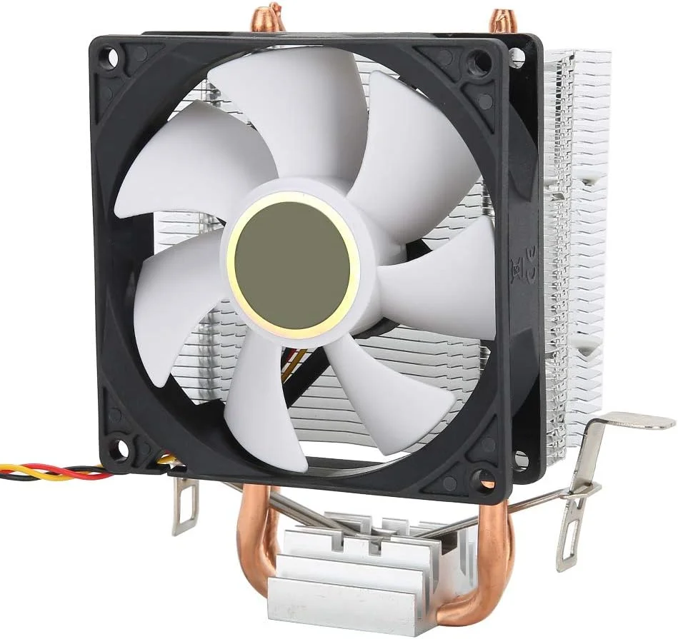 خنک‌کننده بادی پردازنده GOWENIC، فن خنک‌کننده بادی پردازنده 3 پین 2000 دور در دقیقه با 2 لوله برنجی برای AMD 775/1150/1151/1155/1156/1366 (سفید)
