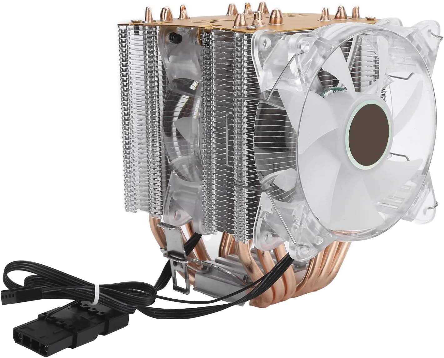 فن خنک کننده پردازنده GOWENIC، فن خنک کننده بادی هیدرولیک 4 پین 48 CFM برای پردازنده های LGA/775/1155/1156/1366/برای AMD/AM2/AM2+/AM3