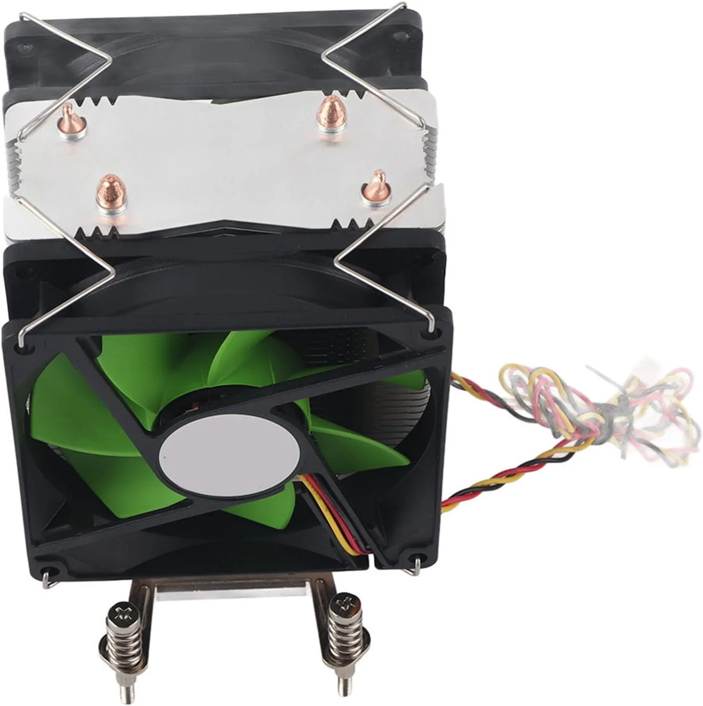 خنک کننده بادی پردازنده GOWENIC با فن دوگانه، فن خنک کننده پردازنده 45 CFM با 2 لوله حرارتی برای LGA 1155/1156 / 1366 / Core i3/ I5 / I7 (#1)