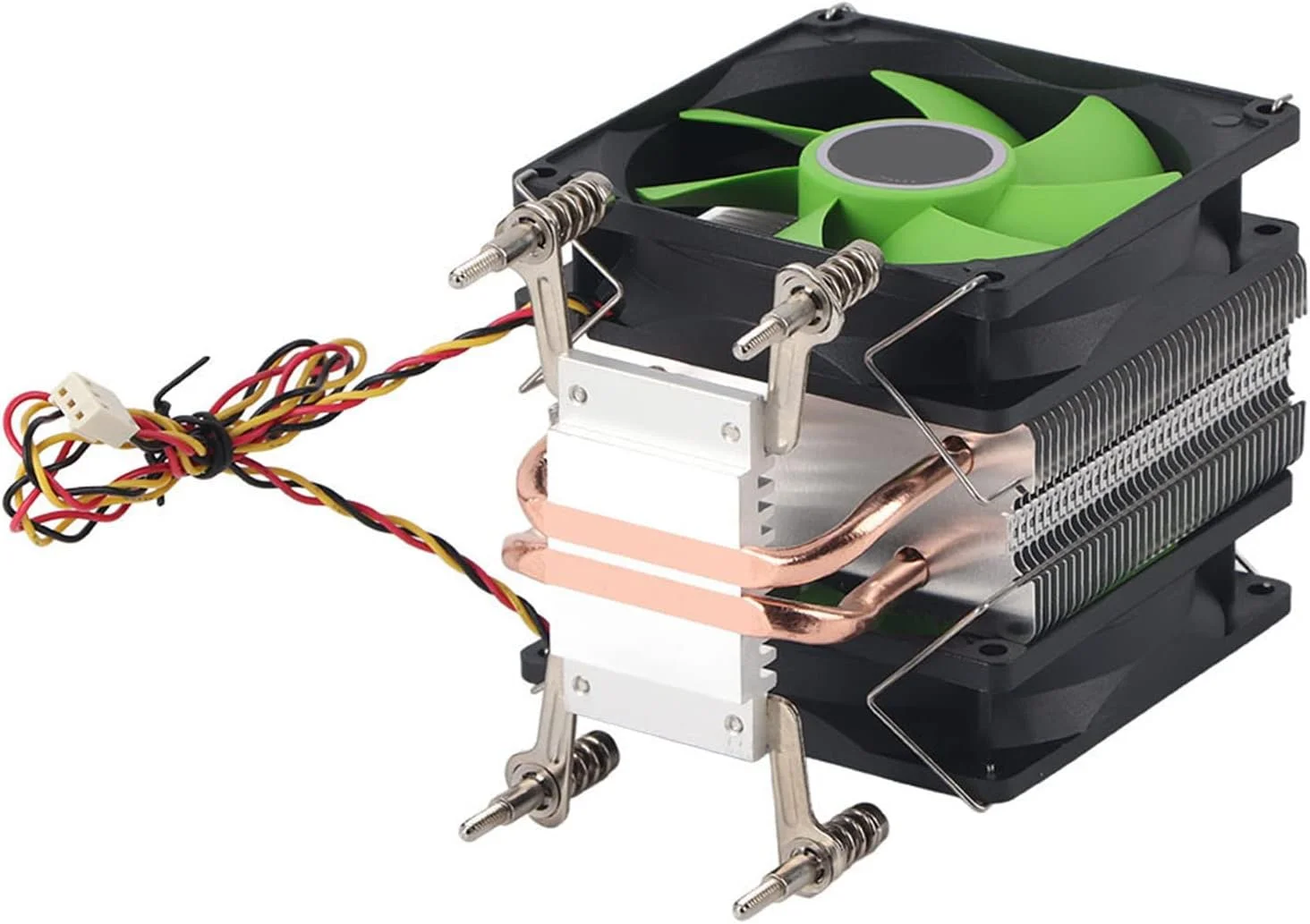 خنک کننده بادی پردازنده GOWENIC با فن دوگانه، فن خنک کننده پردازنده 45 CFM با 2 لوله حرارتی برای LGA 1155/1156 / 1366 / Core i3/ I5 / I7 (#1)