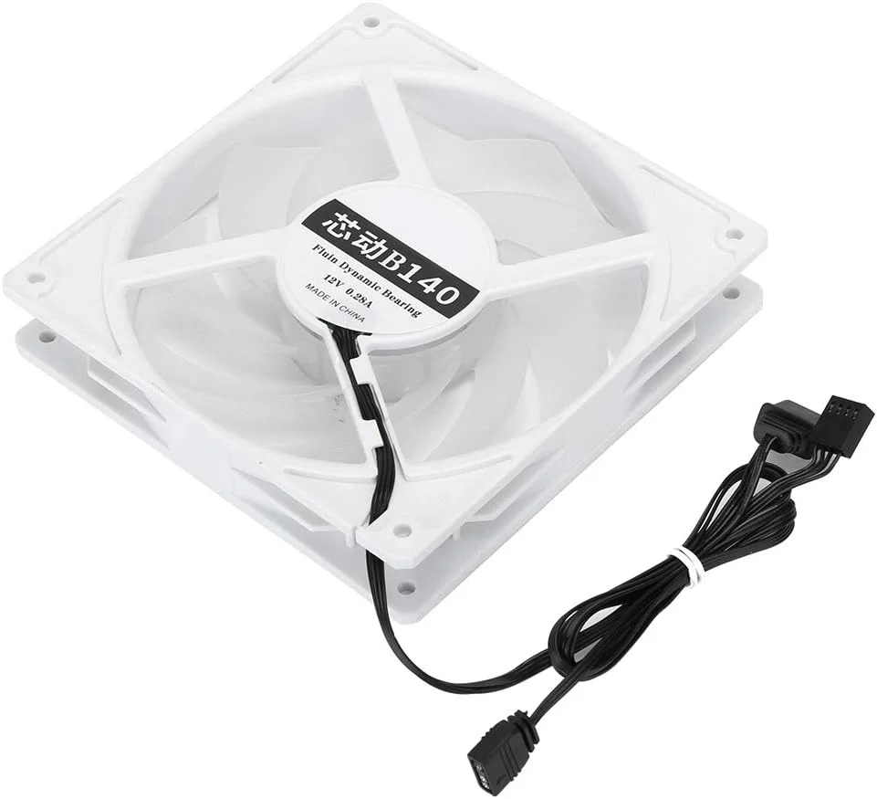 فن خنک کننده پردازنده GOWENIC، هدر PWM 4 پین 14 سانتی متر 2000 دور در دقیقه فن های خنک کننده پردازنده کامپیوتر - هیت سینک بی صدا بلبرینگ دینامیکی سیال 108CFM فن خنک کننده هوا برای کامپیوتر رومیزی ARGB (سفید) فن خنک کننده پردازنده GOWENIC، هدر PWM 4 پین 14 سانتی متر 2000 دور در دقیقه فن های خنک کننده پردازنده کامپیوتر - هیت سینک بی صدا بلبرینگ دینامیکی سیال 108CFM فن خنک کننده هوا برای کامپیوتر رومیزی ARGB (سفید)