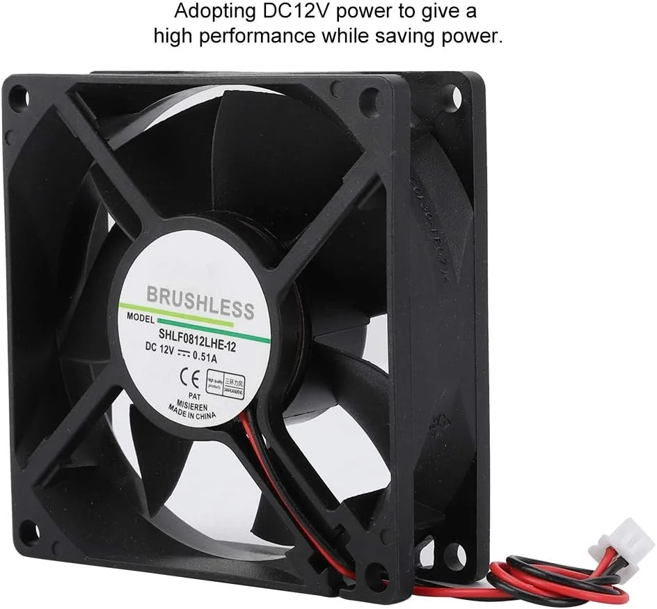 فن خنک کننده DC12V 0.51A 8CM 2Pin 4000 RPM با حجم هوای بالا برای خنک سازی شاسی/هیت سینک CPU