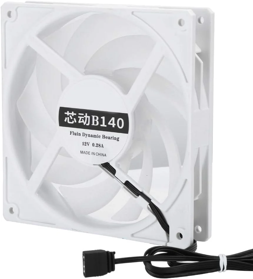 فن خنک کننده پردازنده GOWENIC، هدر PWM 4 پین 14 سانتی متر 2000 دور در دقیقه فن های خنک کننده پردازنده کامپیوتر - هیت سینک بی صدا بلبرینگ دینامیکی سیال 108CFM فن خنک کننده هوا برای کامپیوتر رومیزی ARGB (سفید) فن خنک کننده پردازنده GOWENIC، هدر PWM 4 پین 14 سانتی متر 2000 دور در دقیقه فن های خنک کننده پردازنده کامپیوتر - هیت سینک بی صدا بلبرینگ دینامیکی سیال 108CFM فن خنک کننده هوا برای کامپیوتر رومیزی ARGB (سفید)
