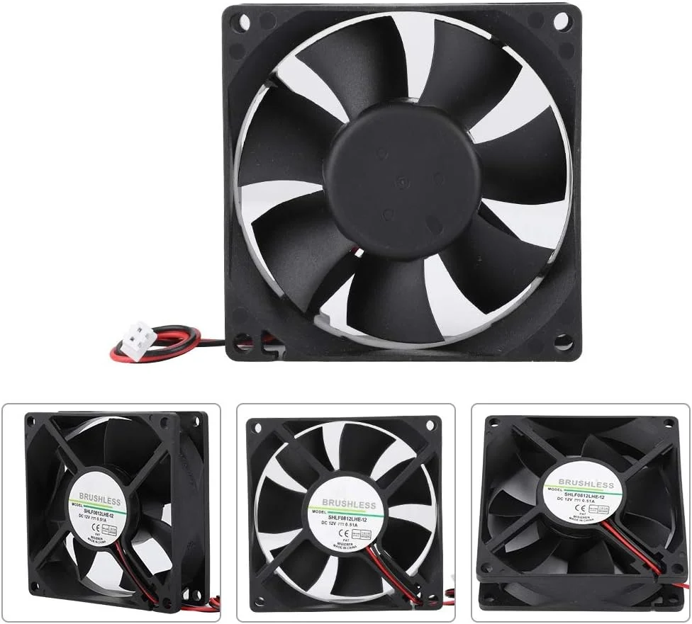 فن خنک کننده DC12V 0.51A 8CM 2Pin 4000 RPM با حجم هوای بالا برای خنک سازی شاسی/هیت سینک CPU
