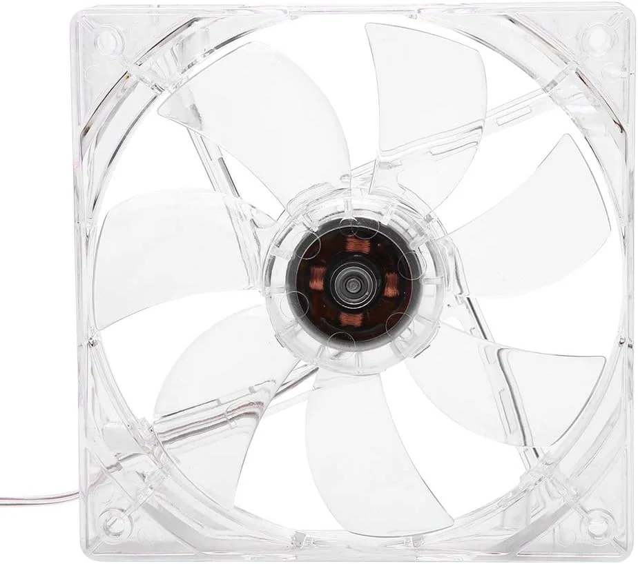 فن خنک کننده پردازنده GOWENIC، فن خنک کننده 12 سانتی متری USB LED با نور رنگی شفاف برای کامپیوتر، پورت USB 5 ولت برای کامپیوتر