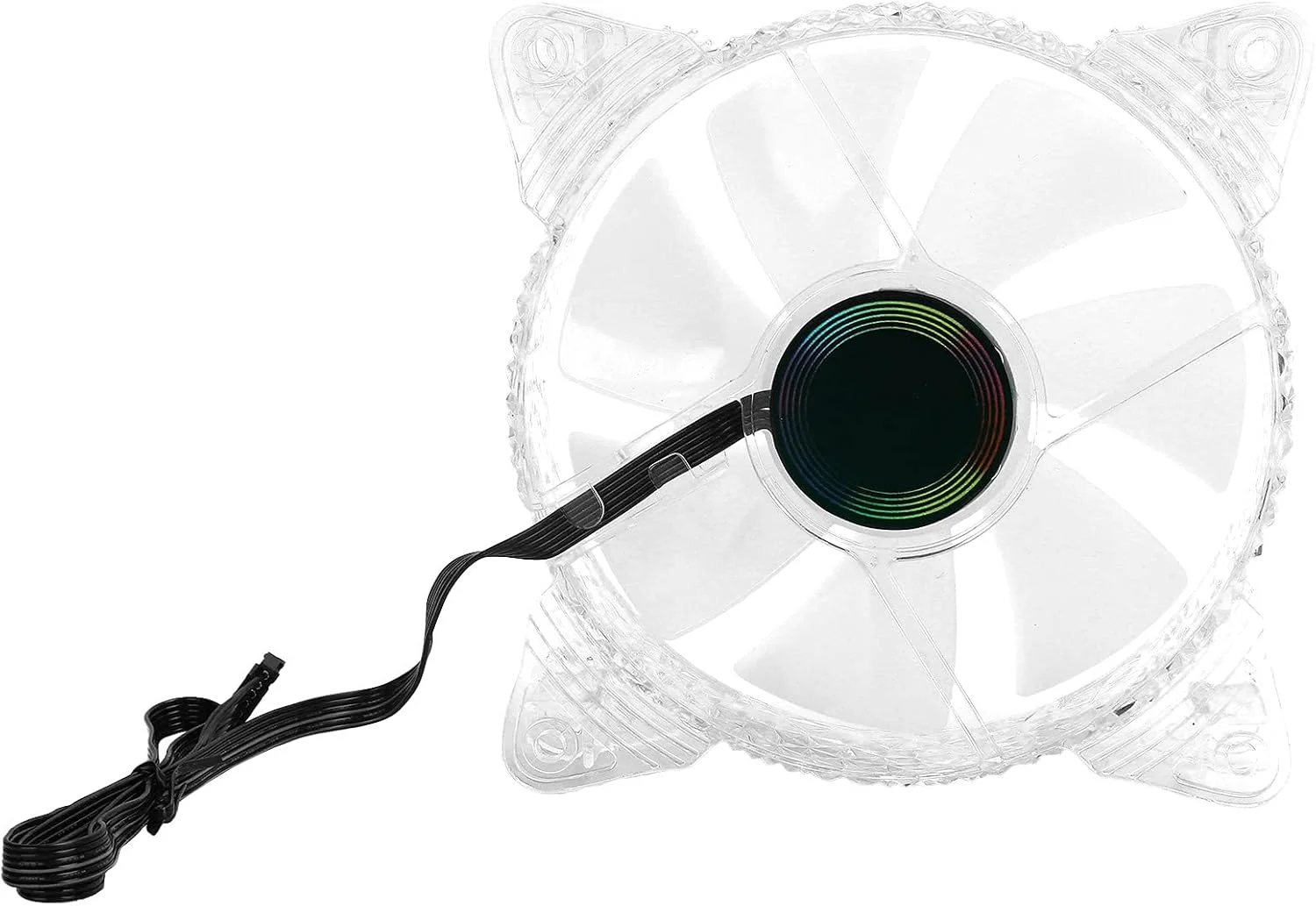 فن خنک کننده پردازنده GOWENIC، 12 سانتی متر، 12 ولت DC، 6 پین، 1200 دور در دقیقه، حجم هوای بزرگ 45CFM، بی صدا 19.5dBA، فن خنک کننده پردازنده چند رنگ RGB، فن تهویه کیس کامپیوتر (#1)