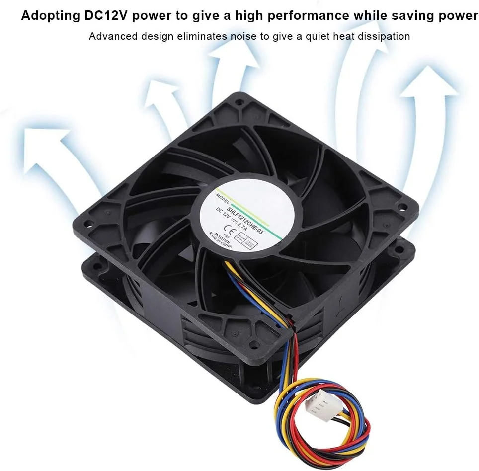 فن خنک کننده پردازنده GOWENIC، DC12V 2.7A 120mm S9 S7، فن خنک کننده با اتلاف سریع حرارت، 4 پین 6000 دور در دقیقه، فن خنک کننده کیس کامپیوتر با نویز کم
