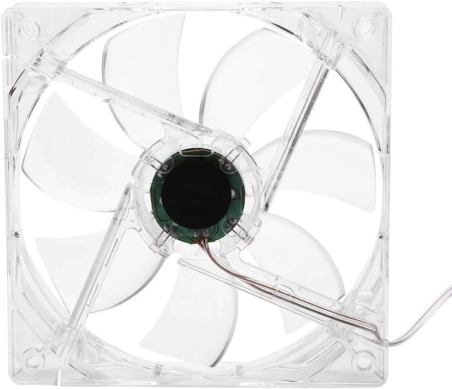 فن خنک کننده پردازنده GOWENIC، فن خنک کننده 12 سانتی متری USB LED با نور رنگی شفاف برای کامپیوتر، پورت USB 5 ولت برای کامپیوتر