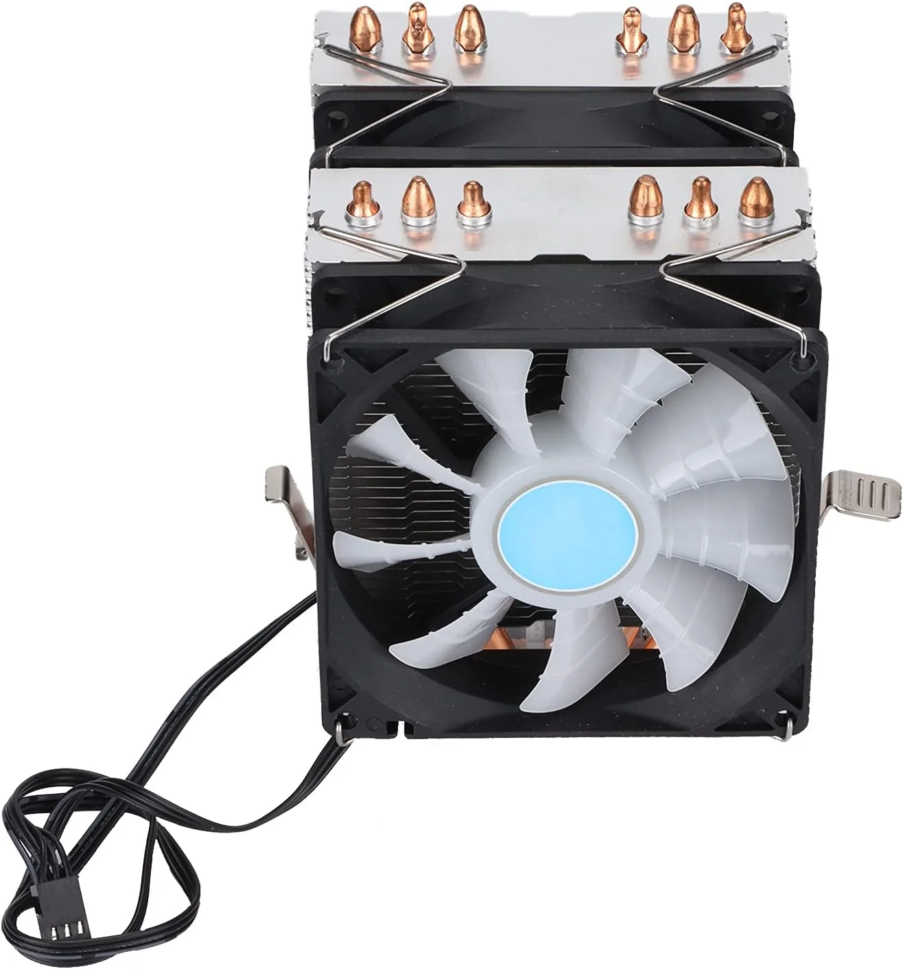 خنک کننده پردازنده GOWENIC، فن خنک کننده پردازنده کم صدا 90 میلی متری و هیت سینک 6 لوله حرارتی 1300 دور در دقیقه اتلاف حرارت فن خنک کننده برای INTEL/برای AMD