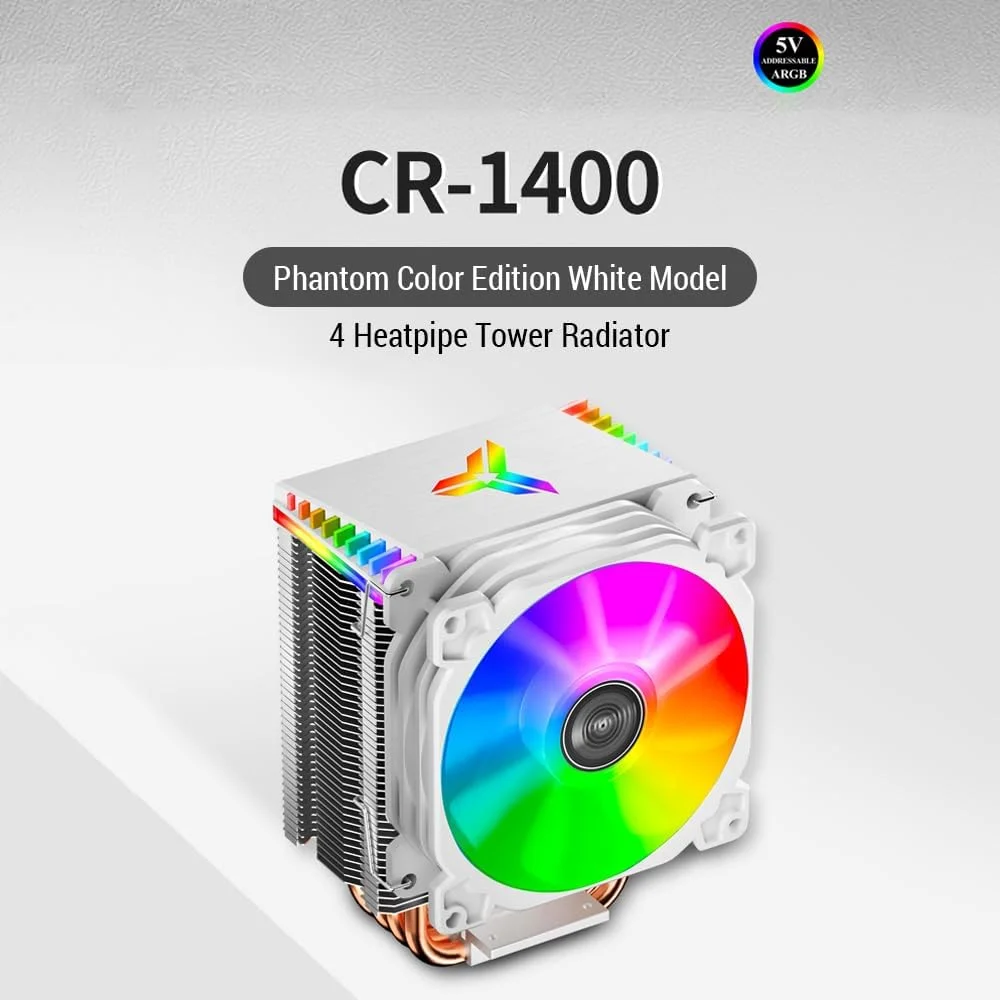 رادیاتور پردازنده مرکزی Graflsoa Jonsbo CR-1400، خنک کننده پردازنده مرکزی برجی، فن 4 پین PWM، 4 لوله حرارتی، فن خنک کننده پردازنده مرکزی برجی 5 ولت ARGB