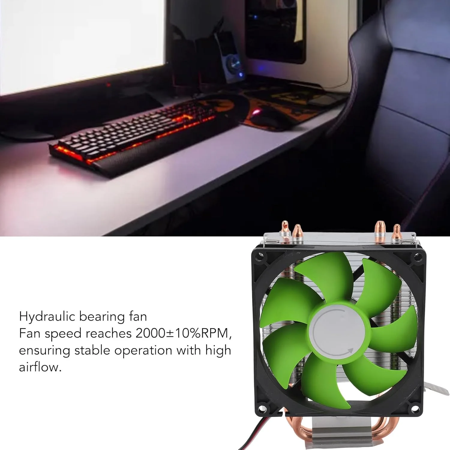 خنک کننده پردازنده دو لوله یونیورسال Haofy با فن هیدرولیک و عملکرد بی صدا برای LGA 775 1150 1151 1155 1156، اندازه: جمع و جور (نسخه غیر نورانی)