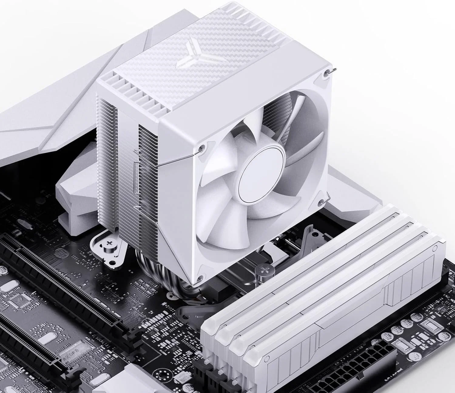 خنک کننده بادی پردازنده، CR1400 EVO RGB با 4 لوله حرارتی، فن 92 میلی متری RGB پردازنده، همگام سازی نور ARGB با مادربرد، رادیاتور برج خنک کننده بادی، هیت سینک بی صدا، 5 ولت 4 پین RGB پردازنده برای AMD Ryzen/Intel LGA 1700 115X، سفید