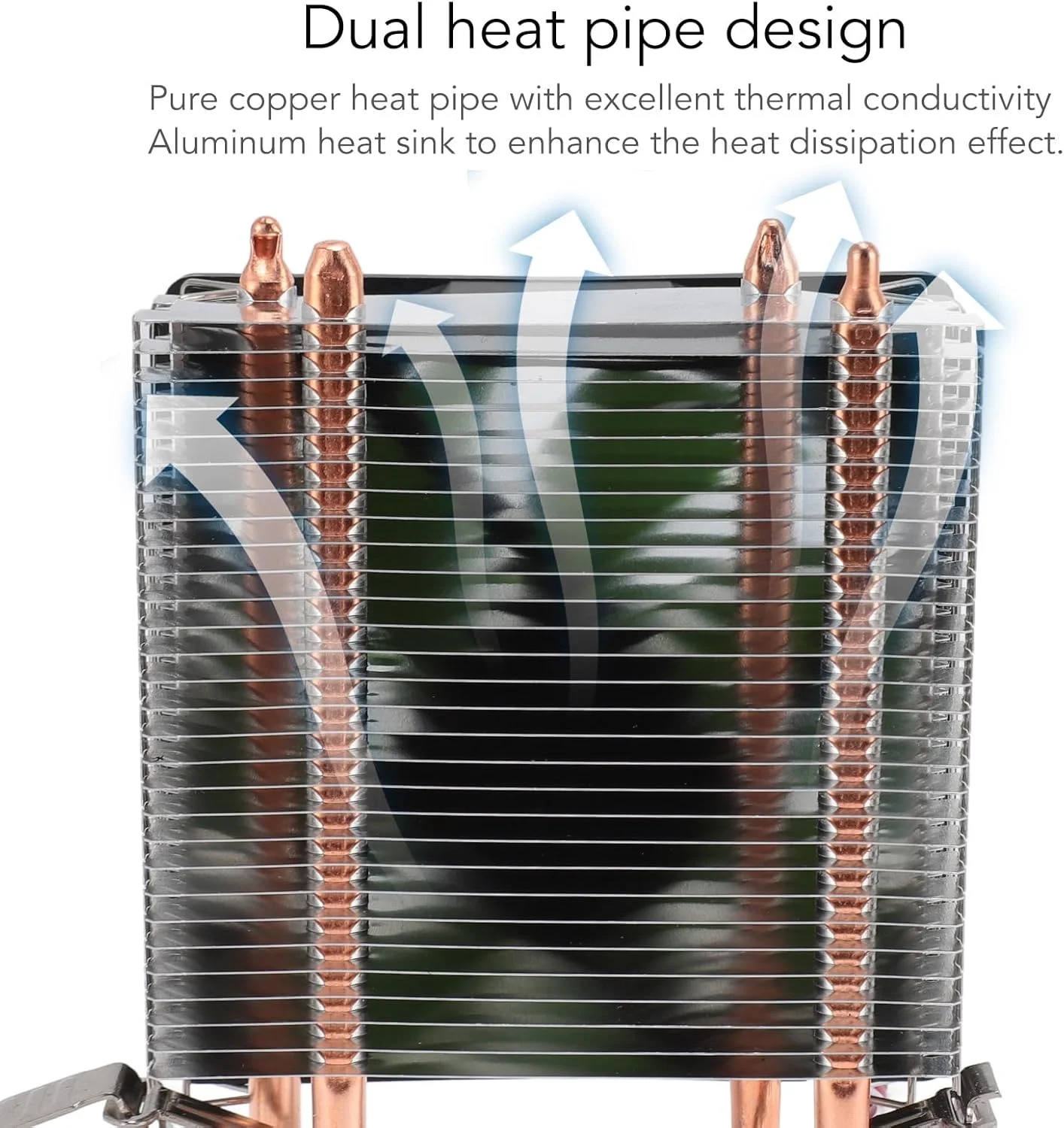 خنک کننده پردازنده دو لوله یونیورسال Haofy با فن هیدرولیک و عملکرد بی صدا برای LGA 775 1150 1151 1155 1156، اندازه: جمع و جور (نسخه غیر نورانی)