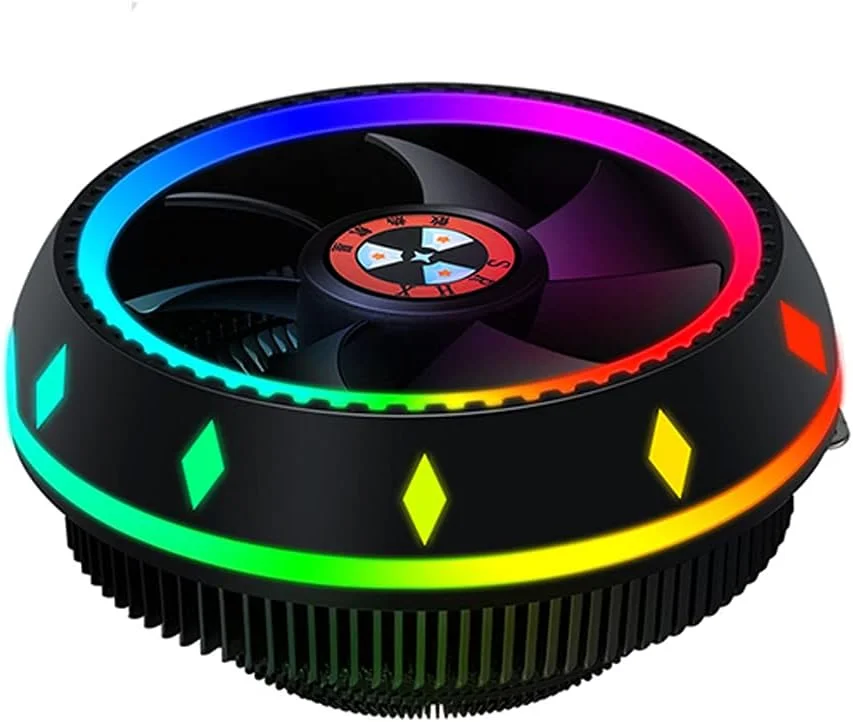 هیت سینک و فن خنک کننده بادی پردازنده کم صدا، رادیاتور فن پردازنده RGB برای Intel LGA775/1150/1151/1155/1156/1366 و AMD FM2/AM4/FM1/AM3+/AM3/AM2