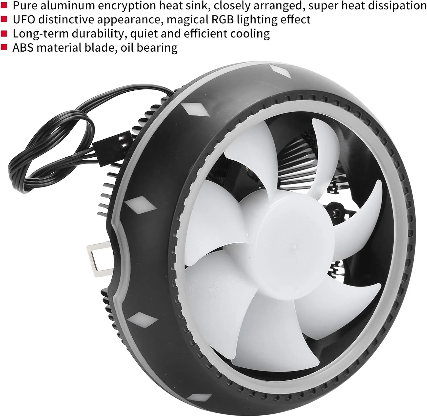 هیت سینک و فن خنک کننده بادی پردازنده کم صدا، رادیاتور فن پردازنده RGB برای Intel LGA775/1150/1151/1155/1156/1366 و AMD FM2/AM4/FM1/AM3+/AM3/AM2