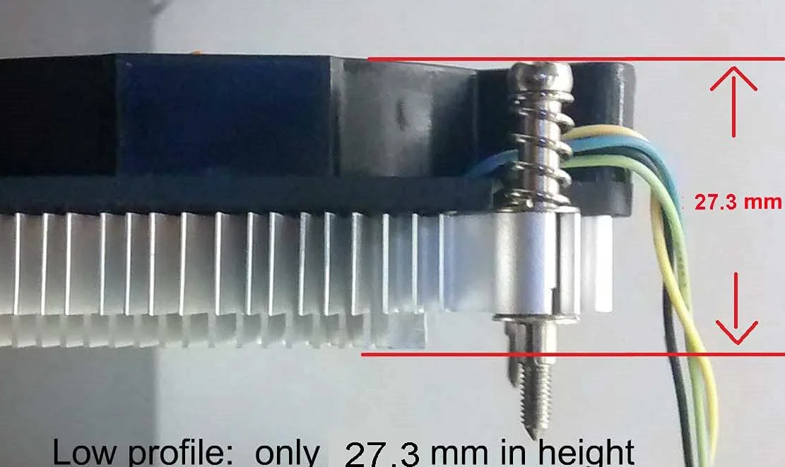 خنک‌کننده پردازنده کم‌صدا و باریک 80 میلی‌متری اینتل LGA 1150 1151 1155 1156 مدل HIGH POWER® LGA-115x-mITX مناسب کیس‌های Mini ITX و Micro ATX و پردازنده‌های i5 و i7