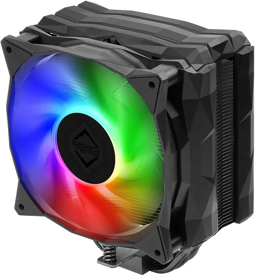 خنک کننده پردازنده بادی تمام مشکی Iceberg Thermal G4 Midnight با 4 لوله حرارتی نیکل اندود و فن 120 میلی متری PWM ARGB برای اینتل و AMD (نسخه محدود)