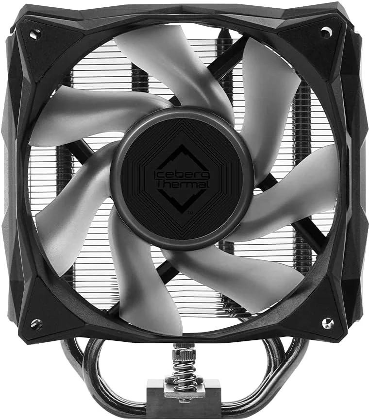 خنک کننده پردازنده بادی تمام مشکی Iceberg Thermal G4 Midnight با 4 لوله حرارتی نیکل اندود و فن 120 میلی متری PWM ARGB برای اینتل و AMD (نسخه محدود)